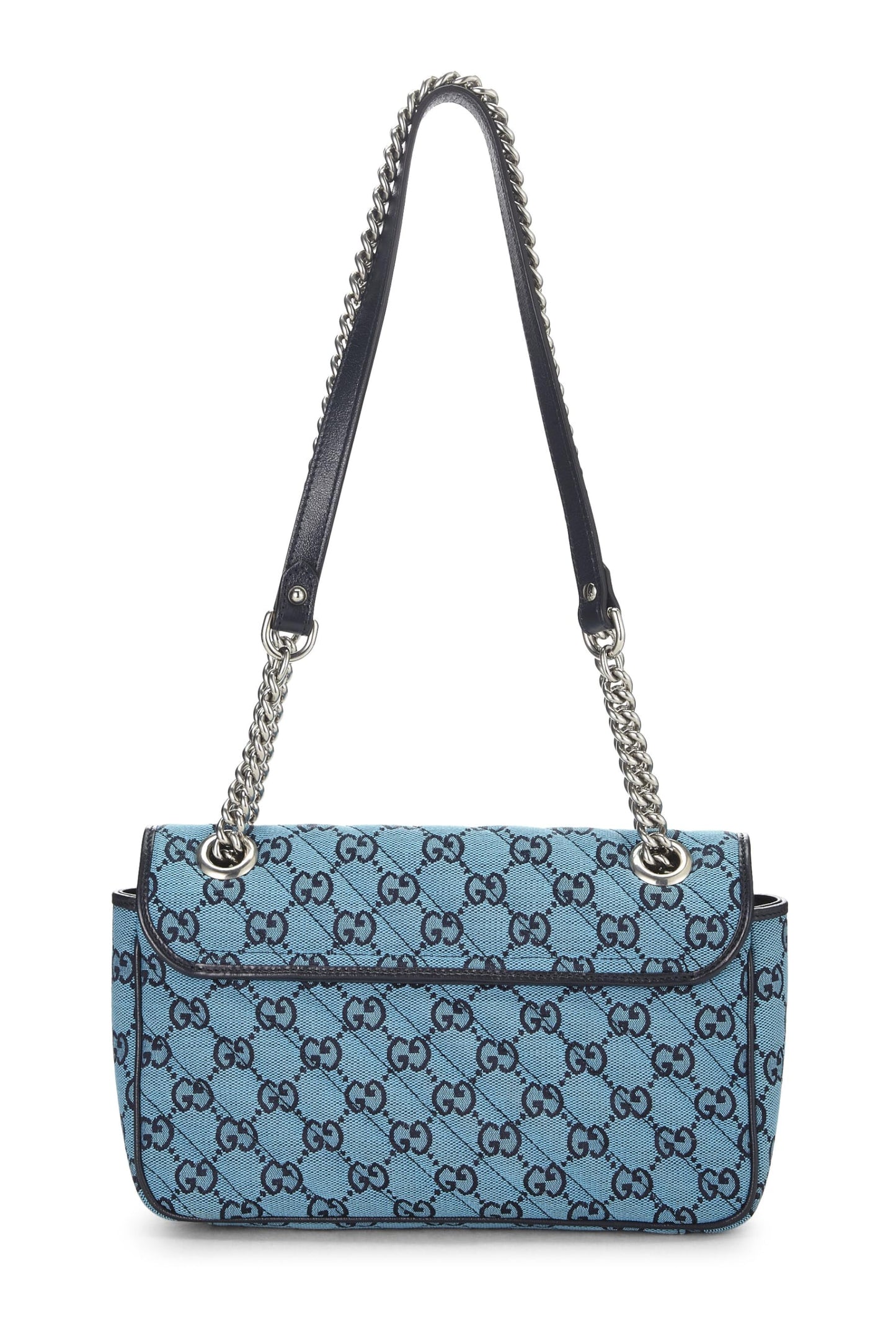 Gucci,  Blue GG Canvas Marmont Shoulder Bag Small, Blue