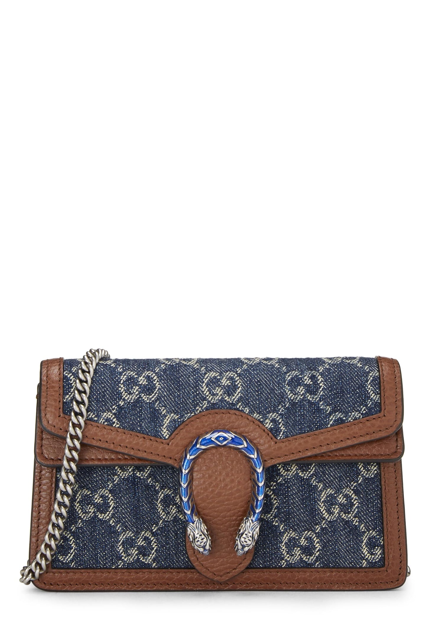 Gucci,  Blue Denim Dionysus Shoulder Bag Super Mini, Blue