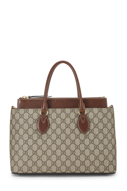 Gucci,  Brown Original GG Supreme Coated Canvas Top Handle Tote, Brown