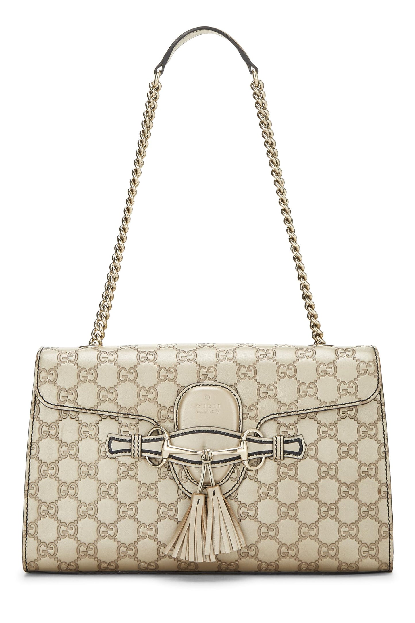 Gucci,  Gold Microguccissima Leather Emily Chain Shoulder Bag, Gold