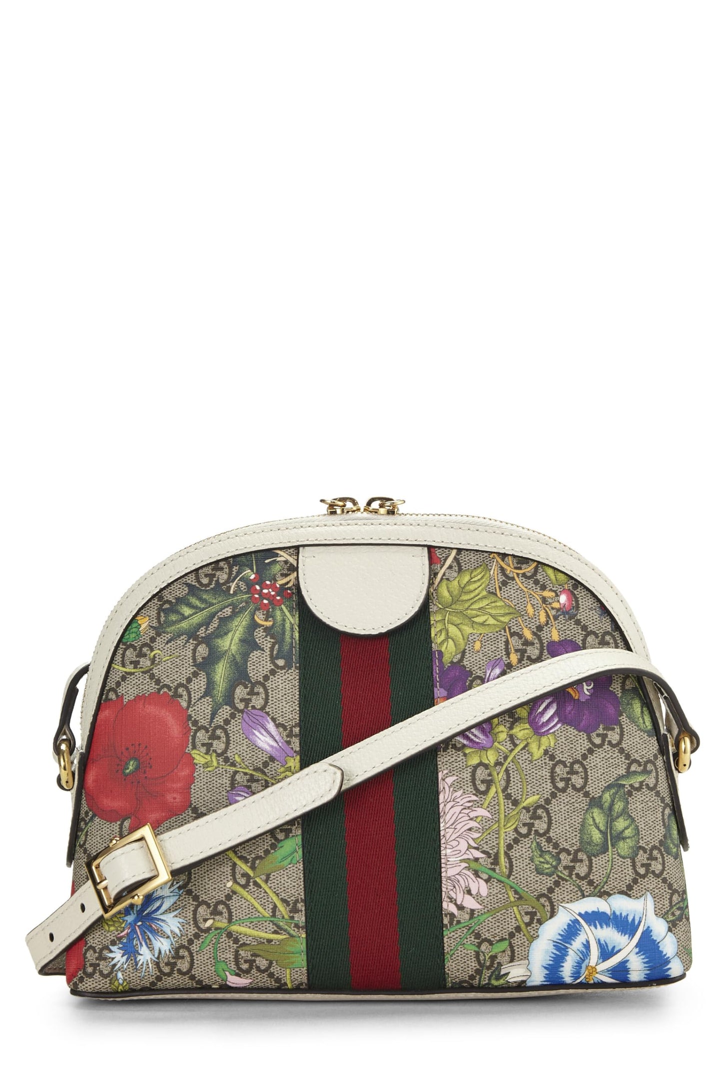 Gucci,  Original GG Supreme Canvas Ophidia Dome Shoulder Bag Small, White