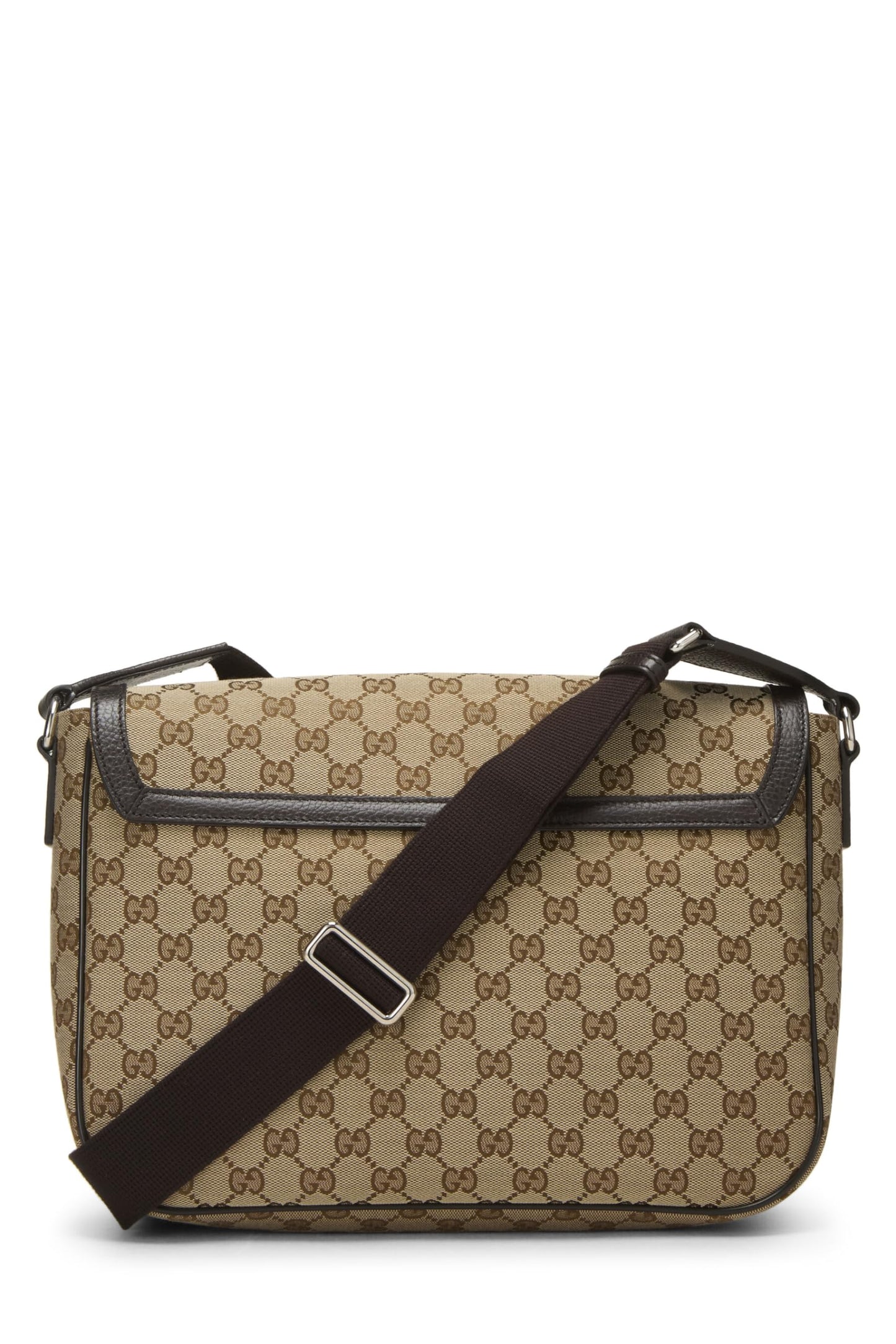 Gucci,  Brown Original GG Canvas Magnetic Flap Messenger Bag, Brown