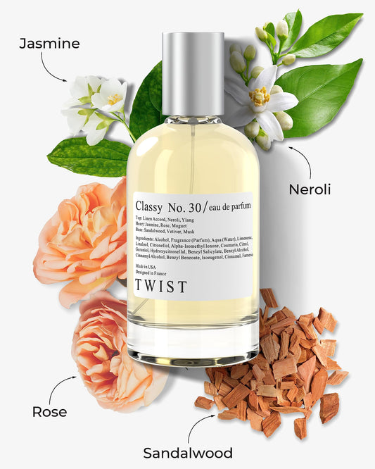 Twist - Classy No. 30 - Eau De Parfum Inspired by Chanel's No. 5, Long-Lasting Perfume For Women, Paraben Free, Vegan, Clean Ingredients, Fragrance - Spray 100 ml | 3.4 fl. oz.