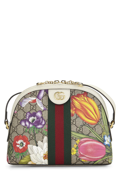 Gucci,  Original GG Supreme Canvas Ophidia Dome Shoulder Bag Small, White