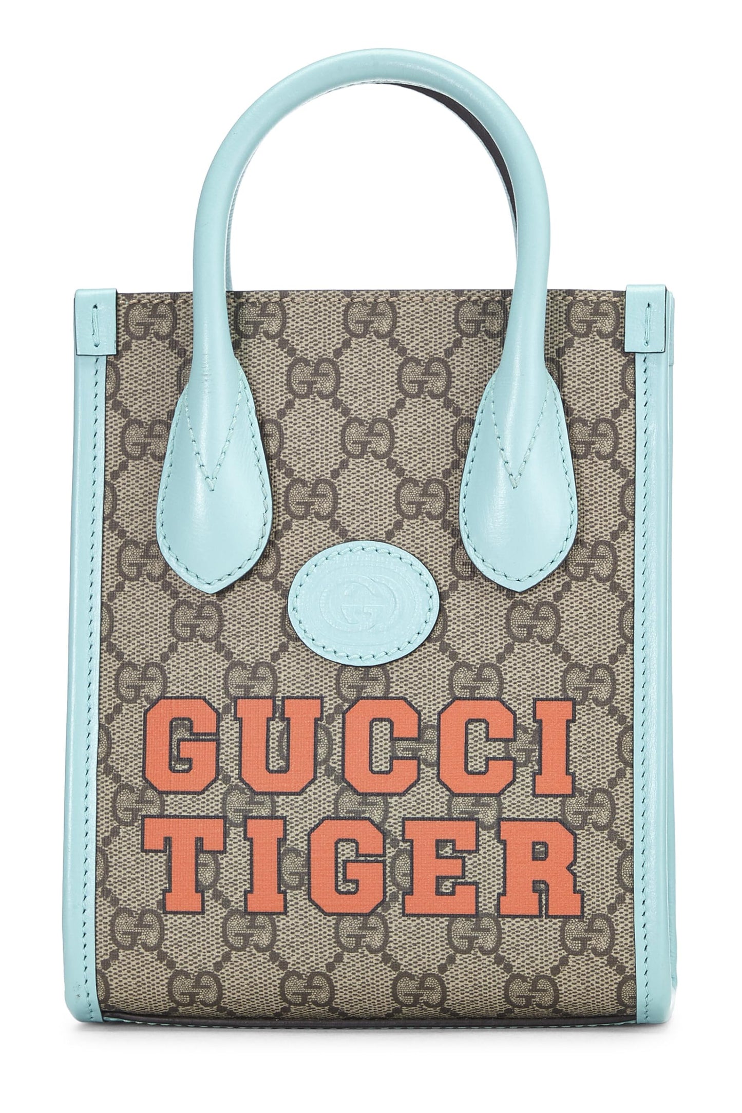 Gucci,  Turquoise Original GG Supreme Canvas Tiger Tote Mini, Navy