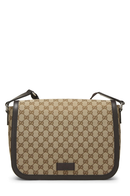 Gucci,  Brown Original GG Canvas Magnetic Flap Messenger Bag, Brown