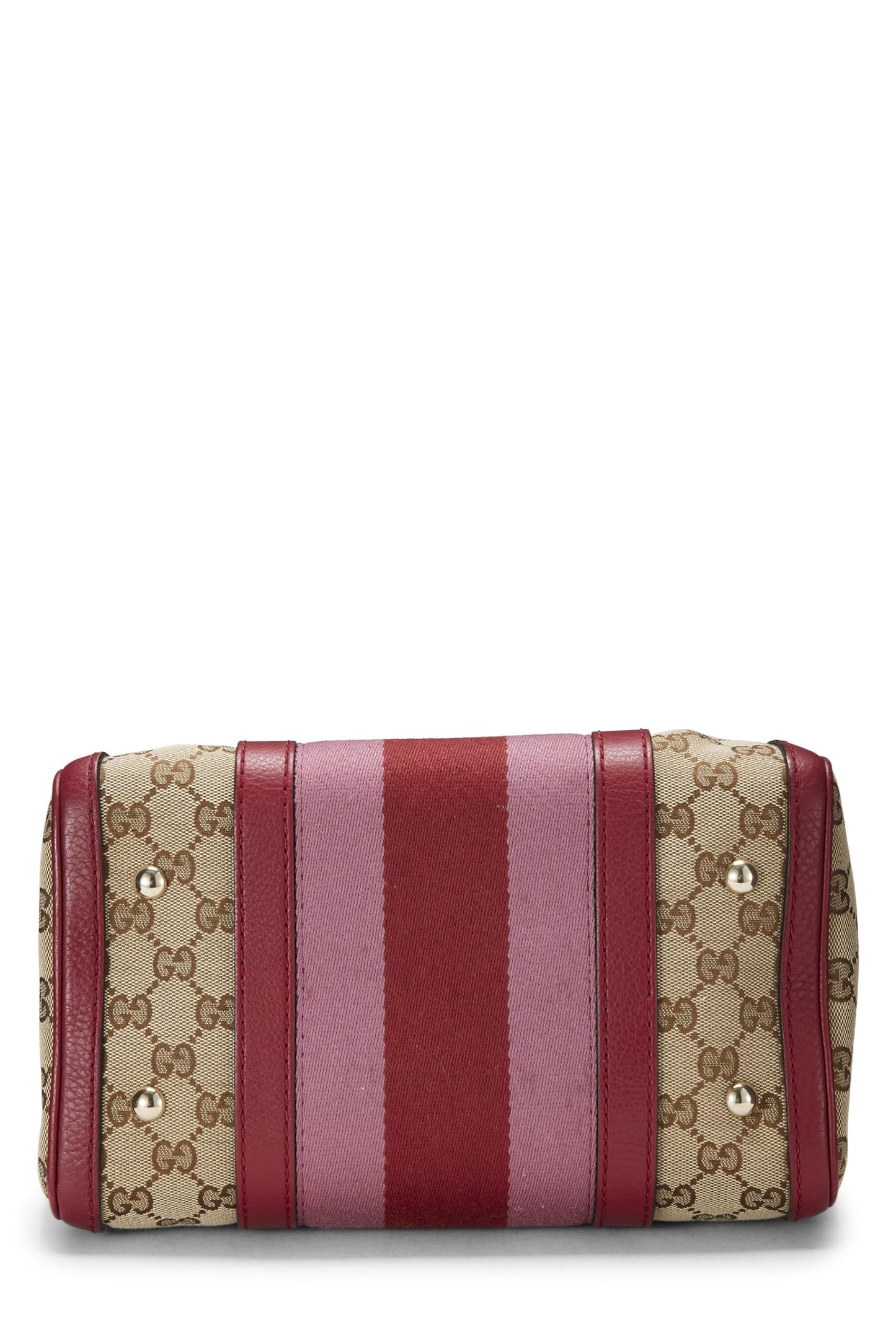 Gucci,  Red Original GG Canvas Web Boston Bag Small, Red