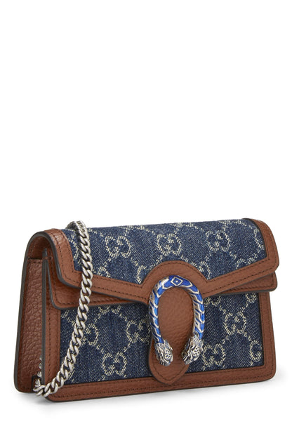 Gucci,  Blue Denim Dionysus Shoulder Bag Super Mini, Blue