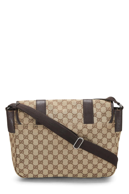 Gucci,  Original GG Canvas Buckle Flap Messenger, Brown