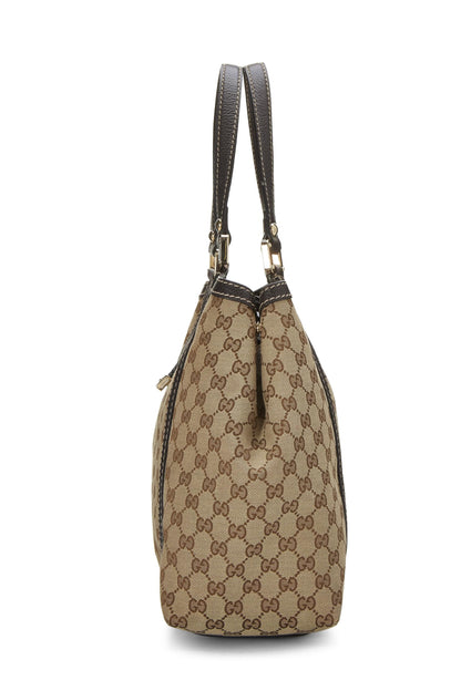 Gucci,  Brown Original GG Canvas Shelly Tote, Brown