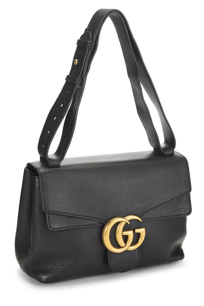 Gucci,  Black Leather GG Marmont Shoulder Bag, Black