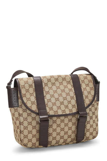 Gucci,  Original GG Canvas Buckle Flap Messenger, Brown