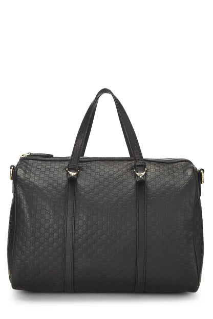 Gucci,  Black Microguccissima Leather Boston Bag, Black