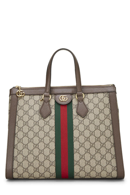 Gucci,  Original GG Supreme Canvas Ophidia Tote Medium, Brown