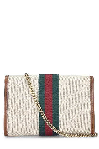 Gucci,  Brown Canvas Rajah Crossbody Bag Mini, Brown