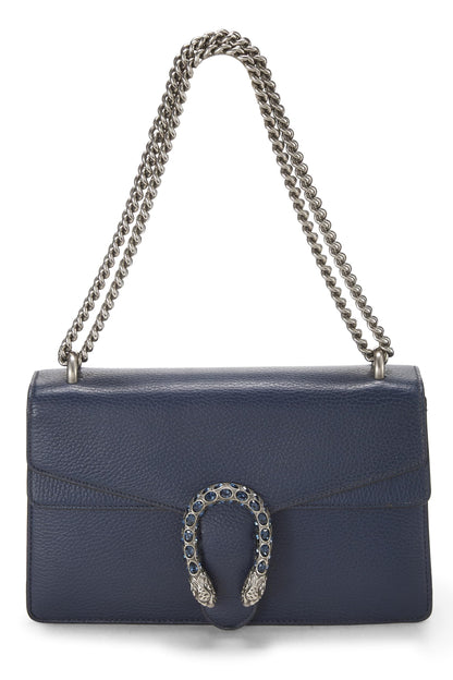 Gucci,  Navy Leather Dionysus Shoulder Bag Small, Navy