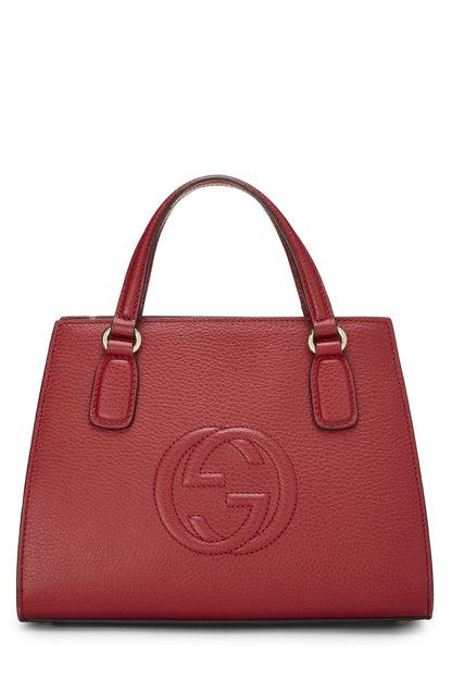 Gucci,  Red Grained Leather Soho Handbag, Red