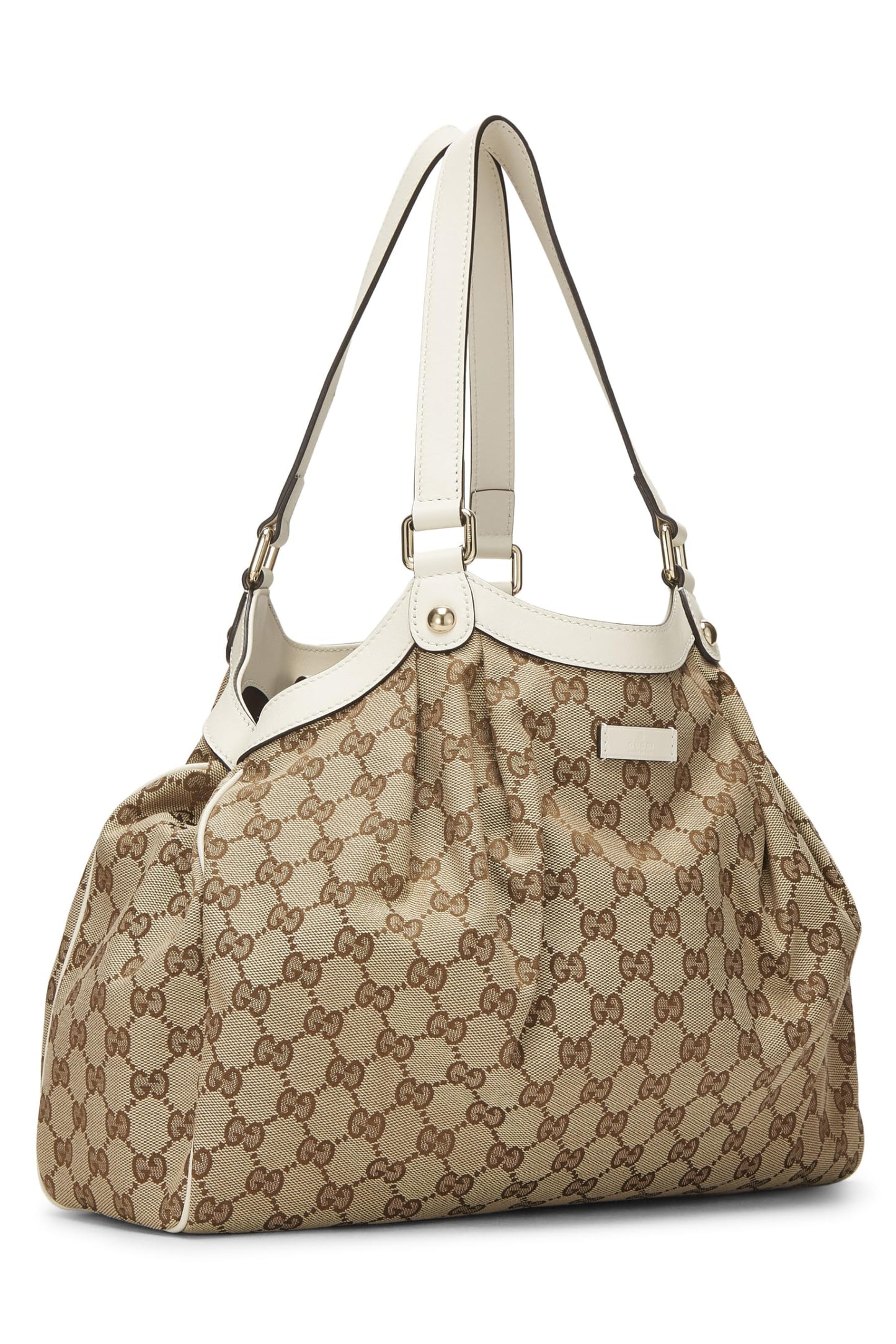 Gucci,  Cream Original GG Canvas Sukey Tote, White