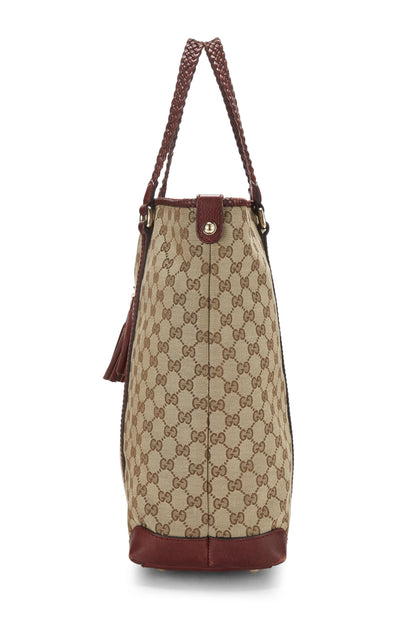 Gucci,  Burgundy Original GG Canvas Tote, Burgundy