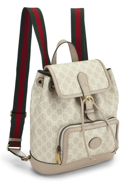 Gucci,  Beige GG Supreme Canvas Interlocking GG Backpack, Beige