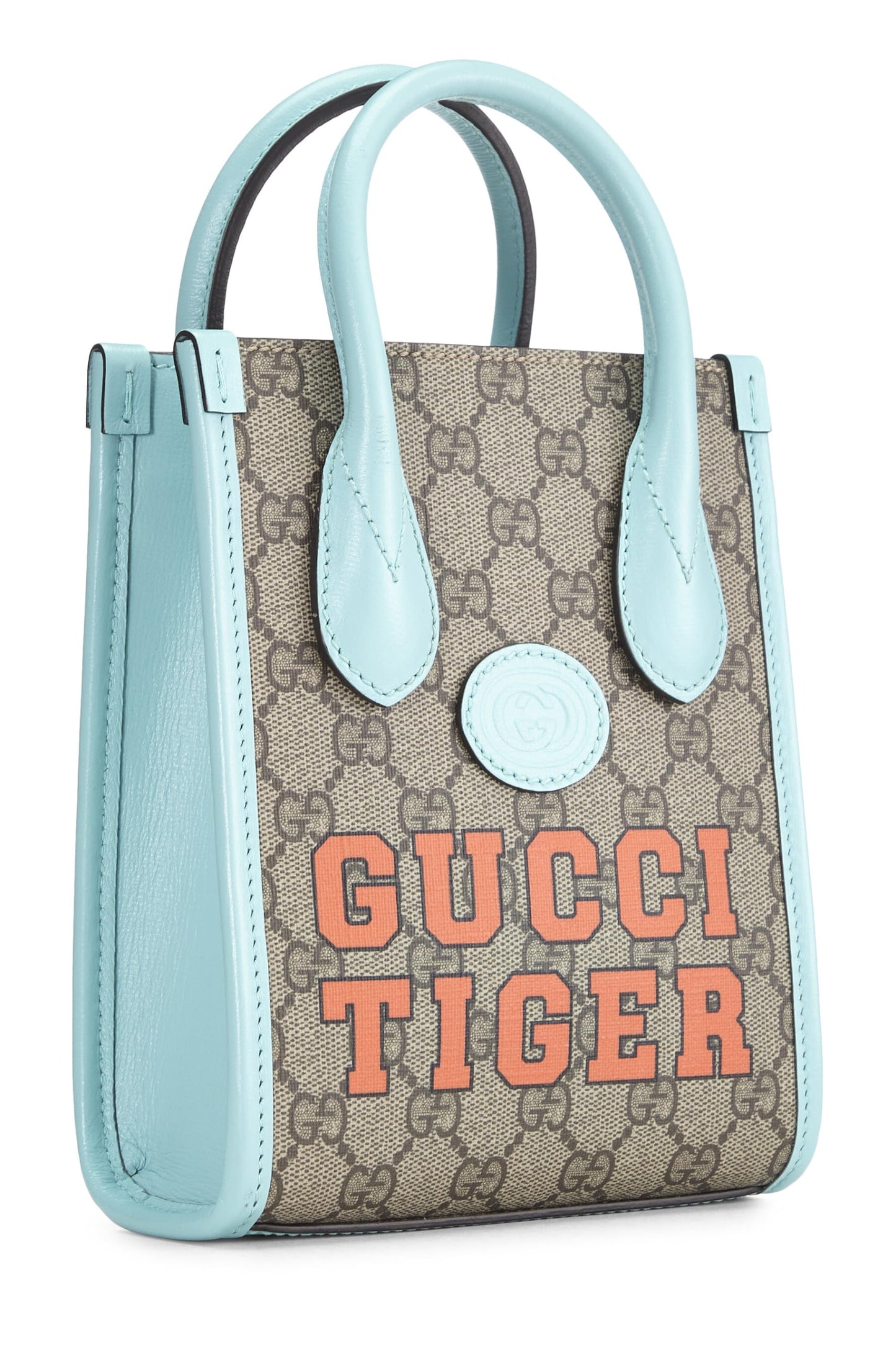 Gucci,  Turquoise Original GG Supreme Canvas Tiger Tote Mini, Navy