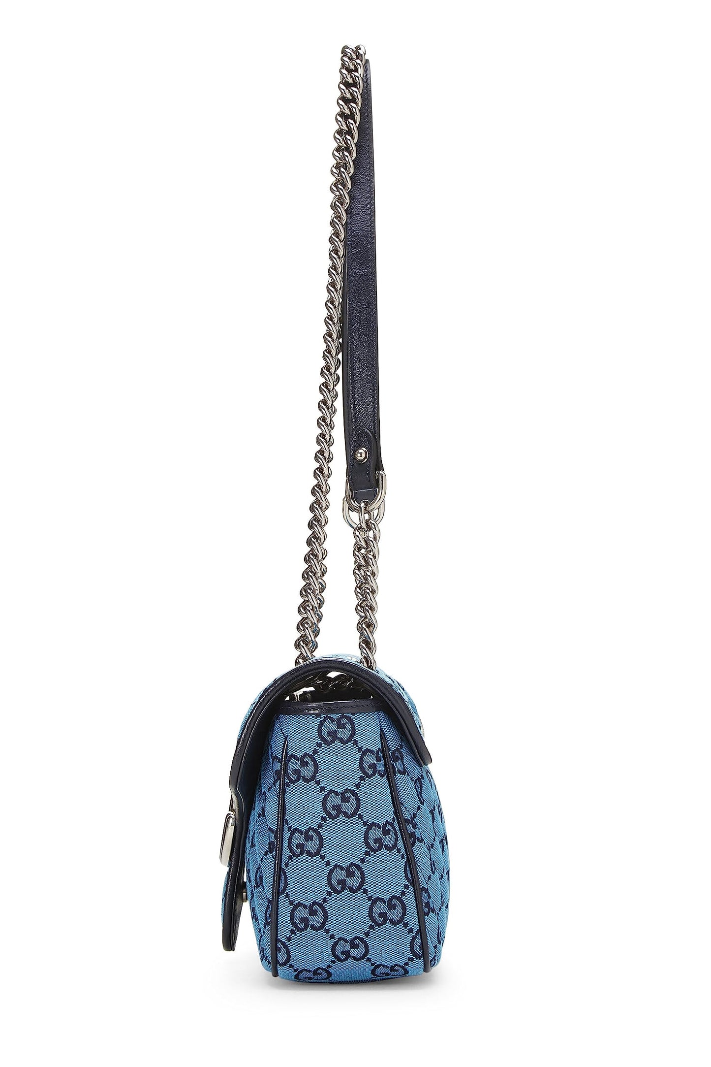 Gucci,  Blue GG Canvas Marmont Shoulder Bag Small, Blue