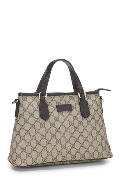 Gucci,  Brown Original GG Supreme Canvas Zip Tote, Brown