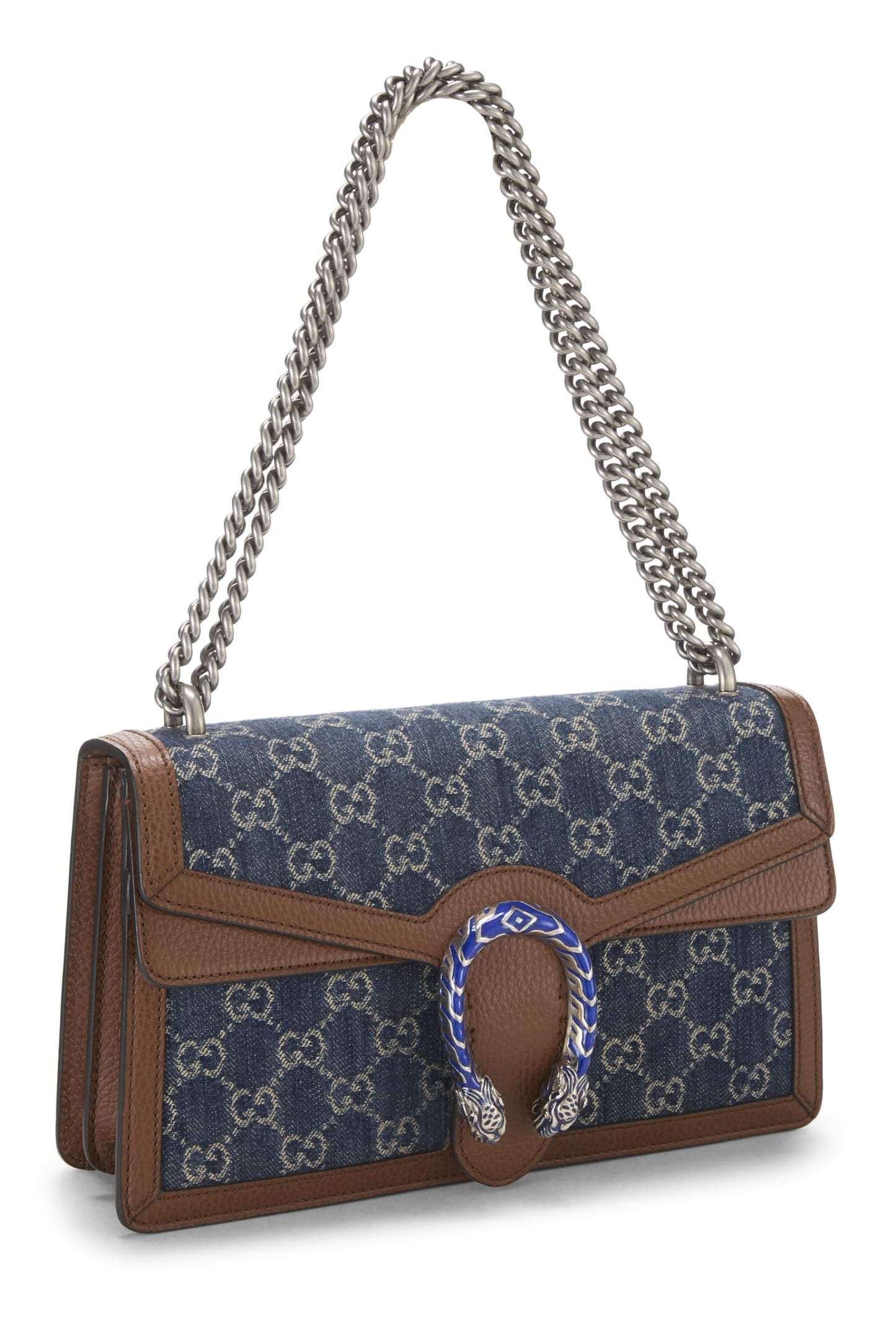 Gucci,  Blue Denim Dionysus Shoulder Bag Small, Blue