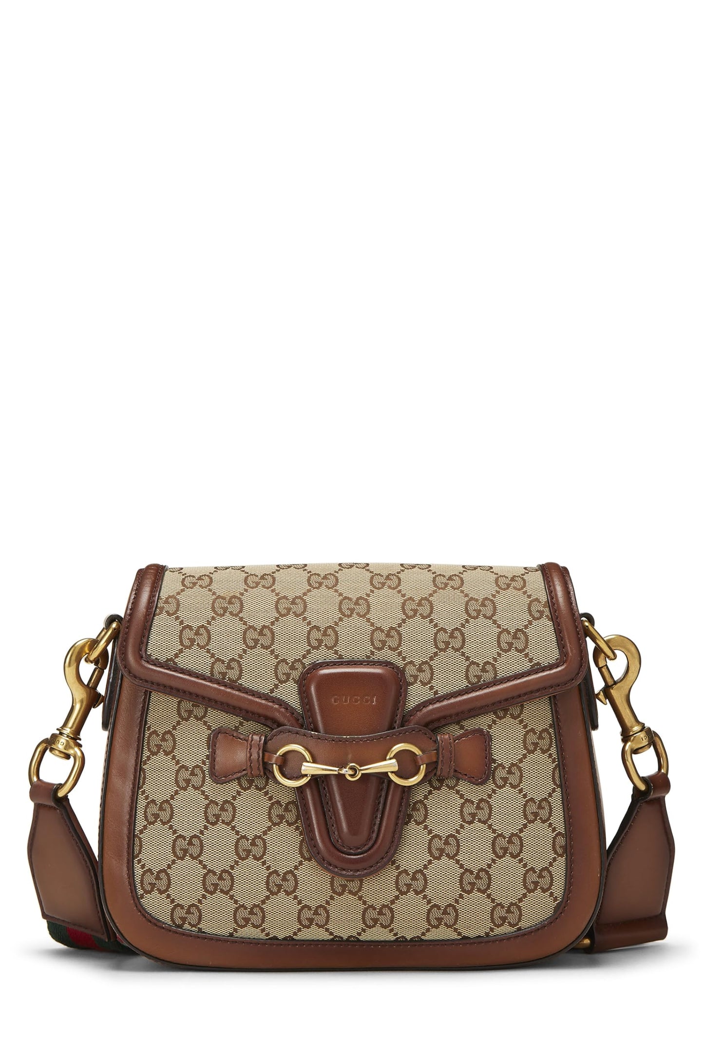 Gucci,  Original GG Canvas Lady Web Shoulder Bag Small, Brown