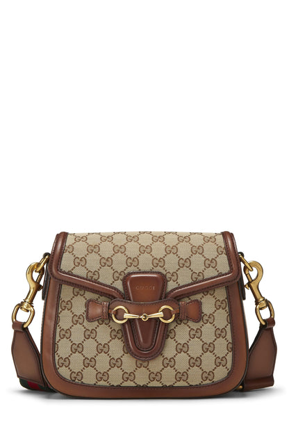 Gucci,  Original GG Canvas Lady Web Shoulder Bag Small, Brown