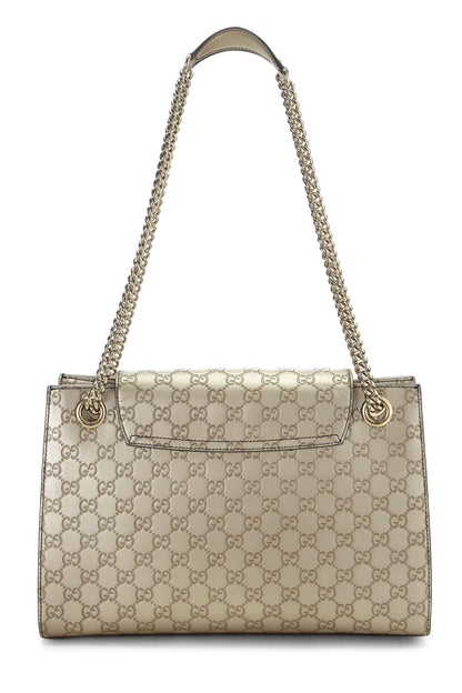 Gucci,  Gold Guccissima Leather Emily Chain Shoulder Bag, Gold