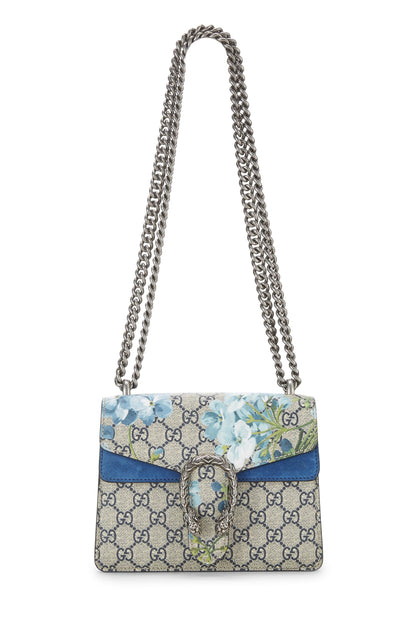 Gucci,  Blue GG Blooms Supreme Canvas Dionysus Shoulder Bag Mini, Blue