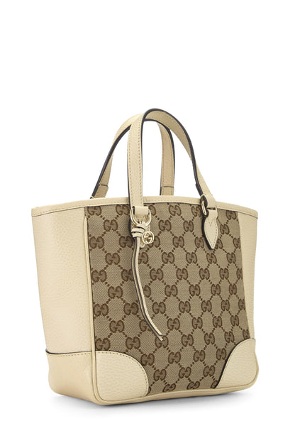 Gucci,  Cream Original GG Canvas Bree Top Handle Tote Small, White