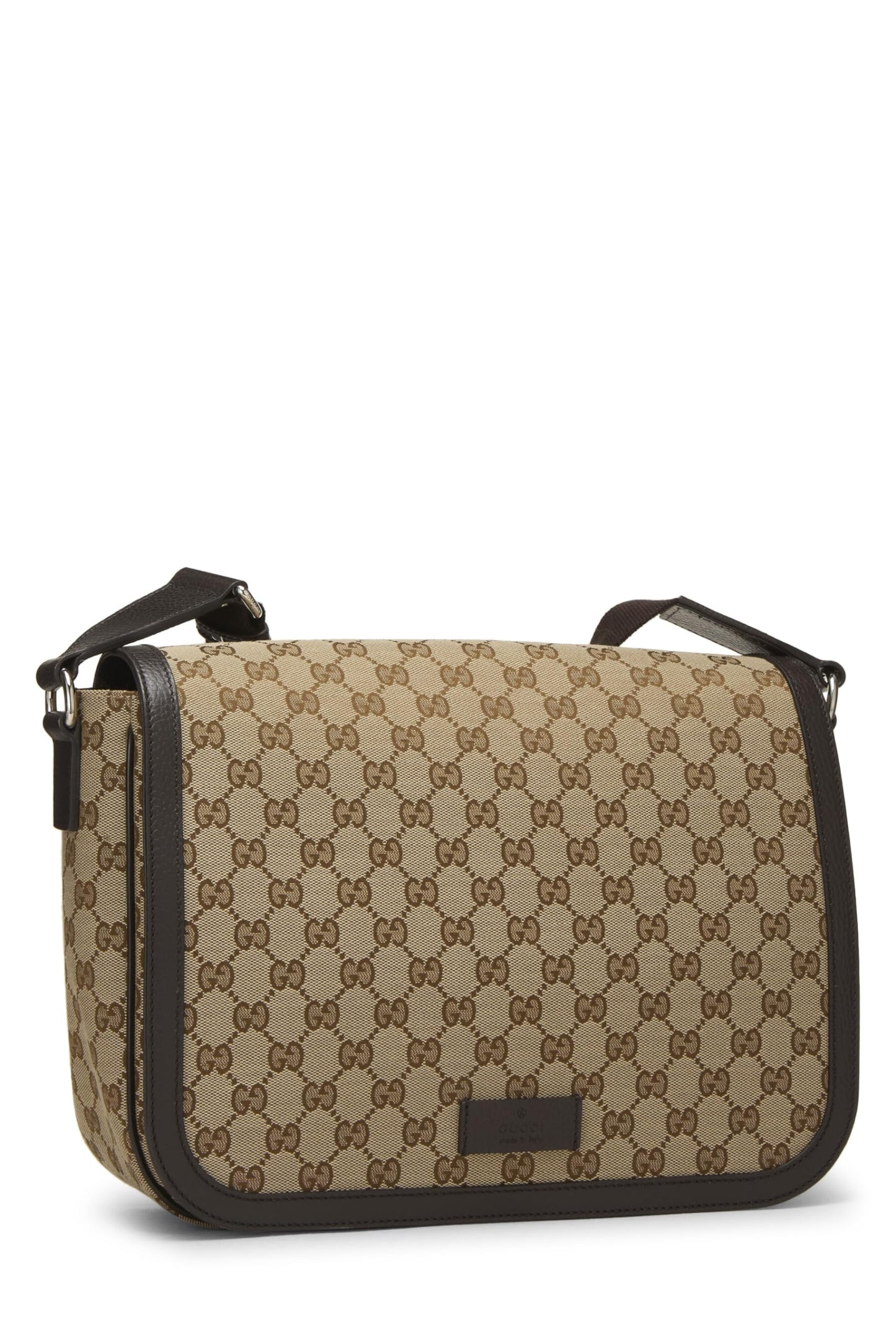 Gucci,  Brown Original GG Canvas Magnetic Flap Messenger Bag, Brown