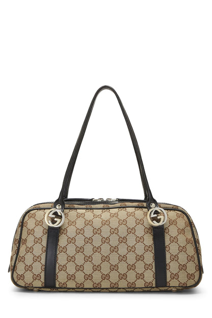 Gucci,  Black Original GG Canvas Twins Boston Bag, Black