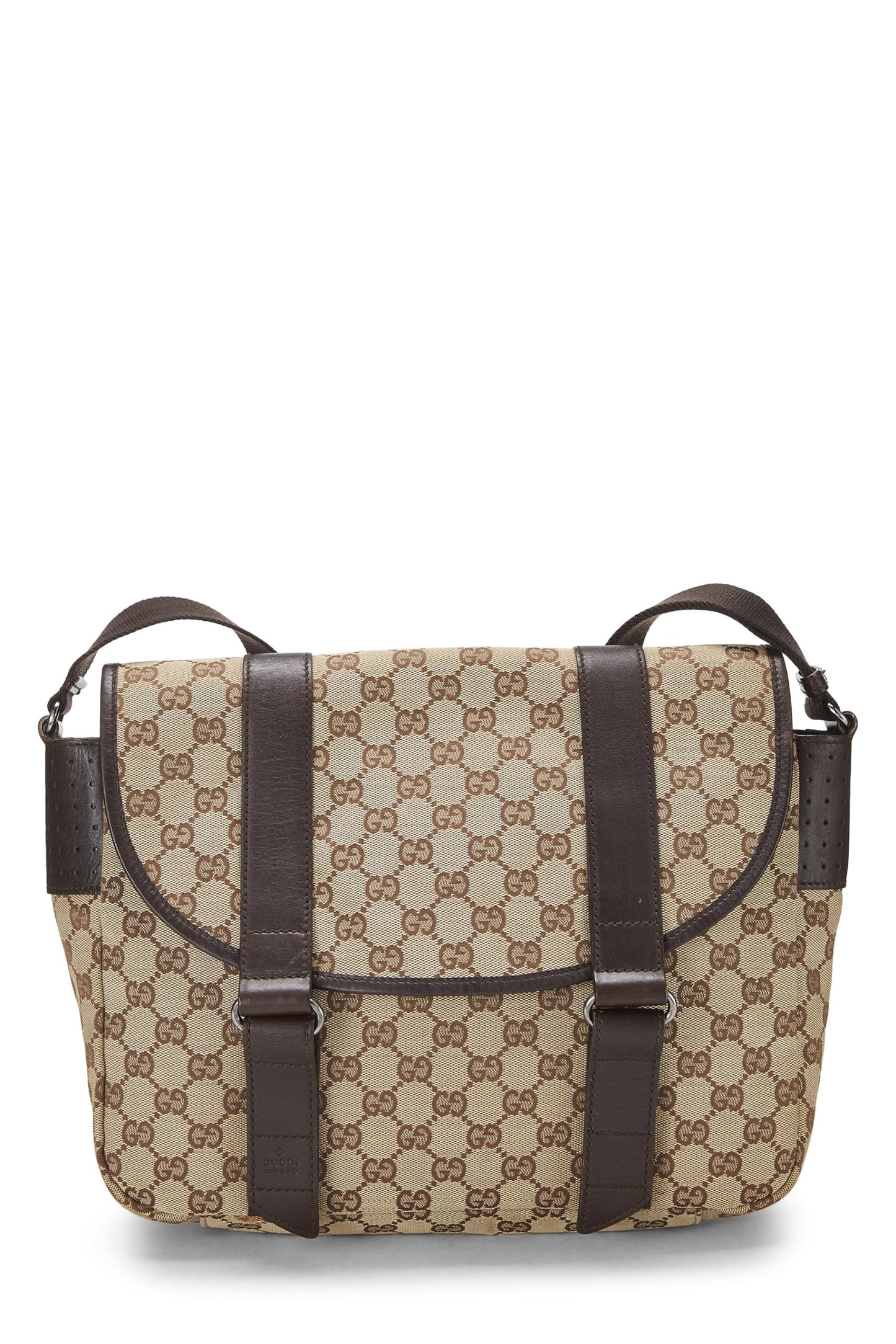 Gucci,  Original GG Canvas Buckle Flap Messenger, Brown