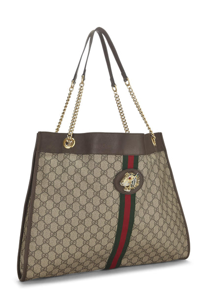 Gucci,  Original GG Supreme Canvas Rajah Tote Large, Brown