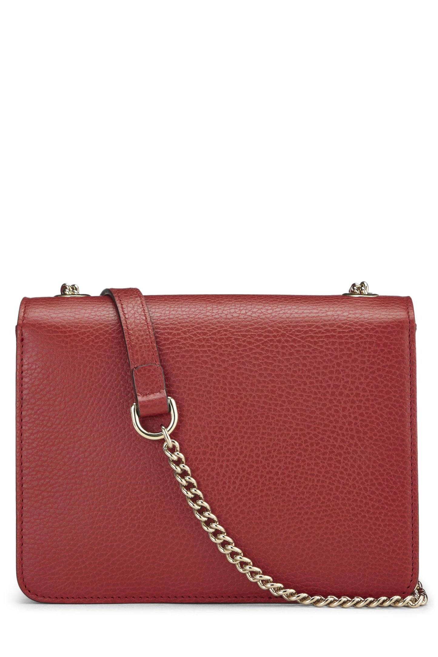 Gucci,  Red Leather Interlocking Crossbody Bag Small, Red