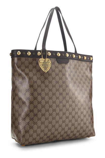 Gucci,  Brown Original GG Crystal Canvas Tote, Brown