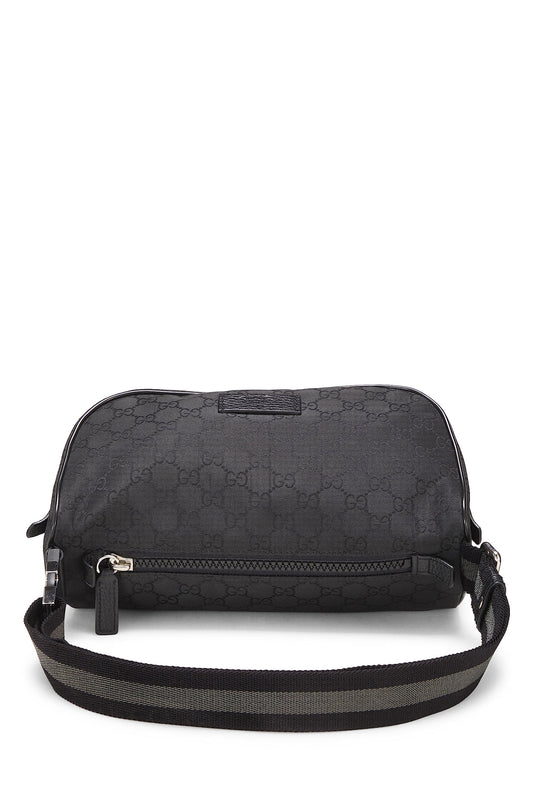 Gucci,  Black Nylon GG Waist Pouch, Black