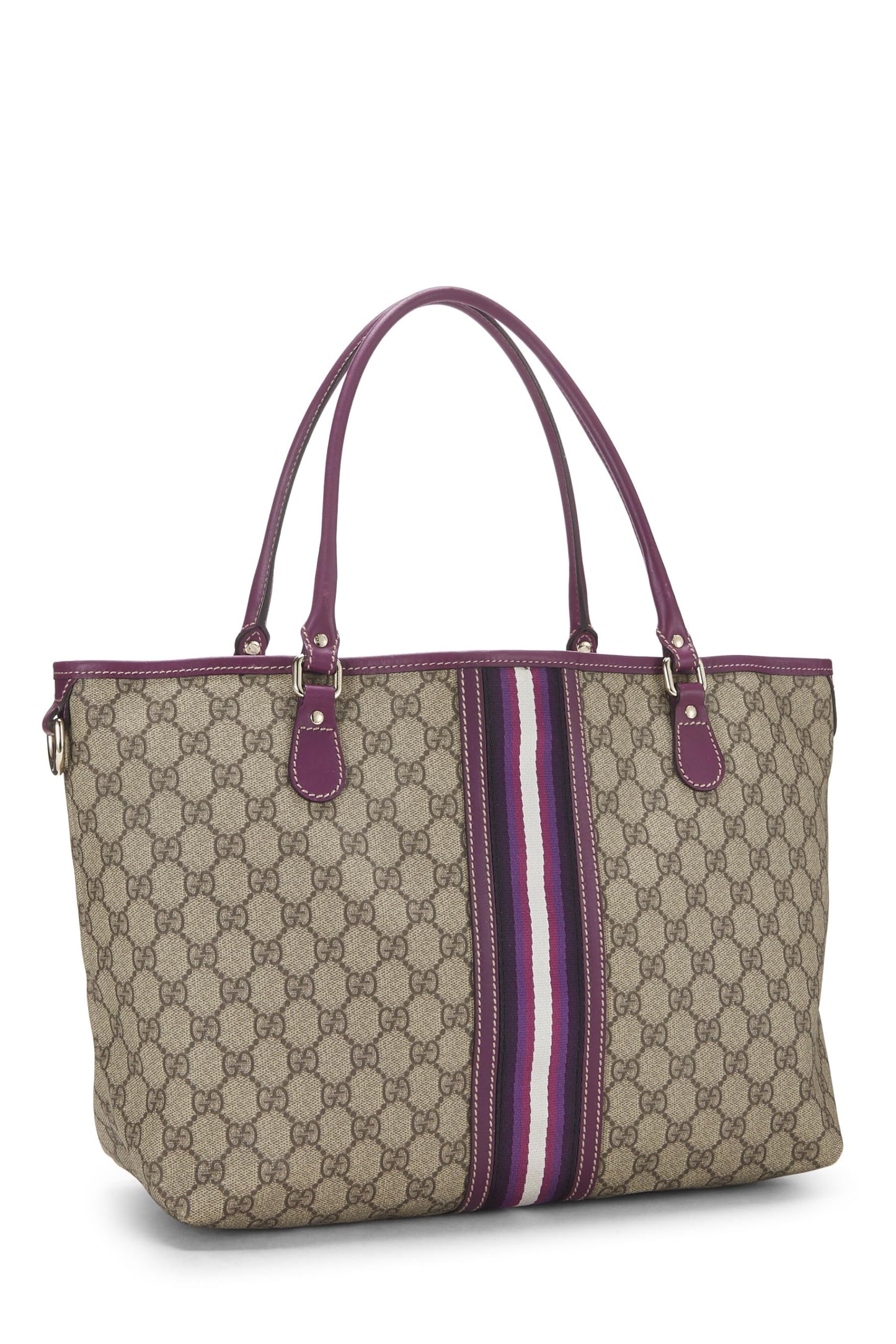 Gucci,  Purple Original GG Supreme Canvas Tote, Purple