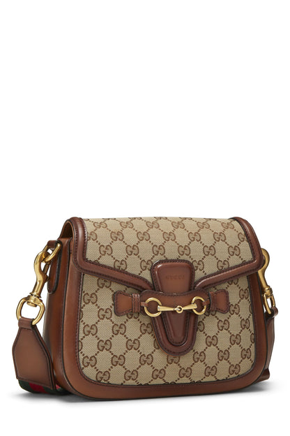 Gucci,  Original GG Canvas Lady Web Shoulder Bag Small, Brown