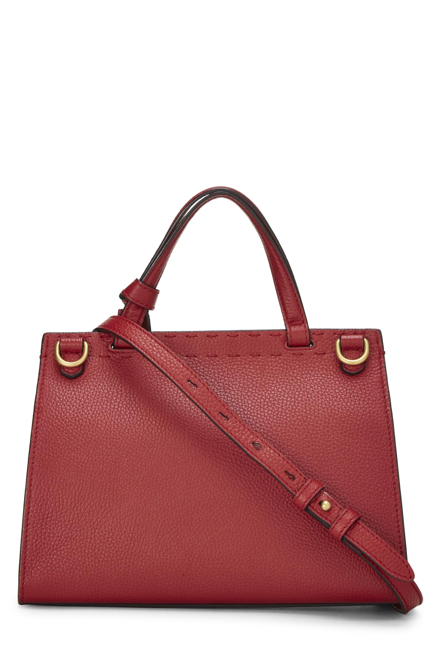 Gucci,  Red Leather GG Marmont Top Handle Bag Mini, Red