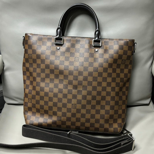 Louis Vuitton Damier Ebene Two-Way Tote Bag Large Brown