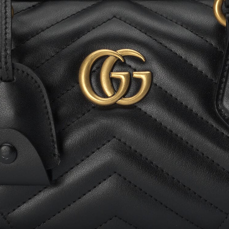 (WMNS) Gucci GG Marmont Small Top Handle Bag 'Black' 746319-AABZB-1000