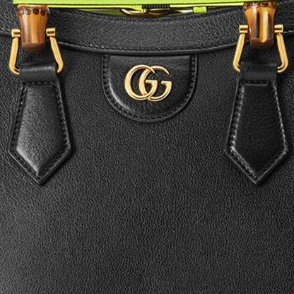 (WMNS) Gucci Leather Diana Bamboo Knot Single-Shoulder Bag Small Black 660195-17QDT-1175