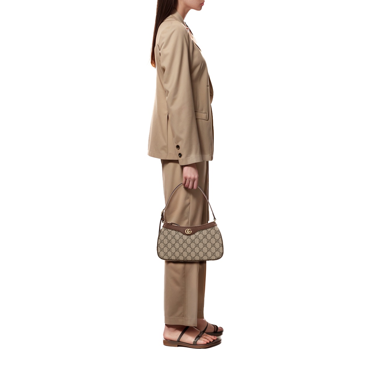 (WMNS) Gucci Ophidia Small Handbag 'Beige Ebony' 735145-KAAAD-8358