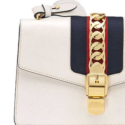 (WMNS) Gucci Sylvie Series Satchel Small White 421882-CVLEG-8605