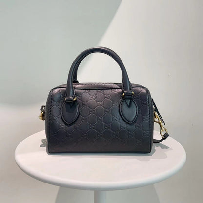 Gucci Black Leather Two Way Bag