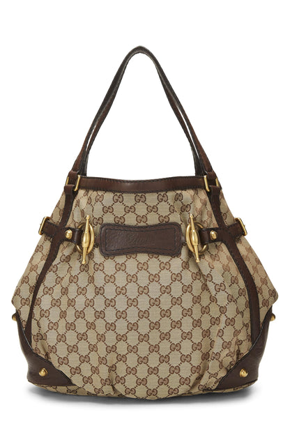 Gucci,  Original GG Canvas Jockey Tote Large, Brown